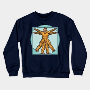 Vitruvian Bigfoot Funny Leonardo da Vinci Sasquatch Vintage Crewneck Sweatshirt